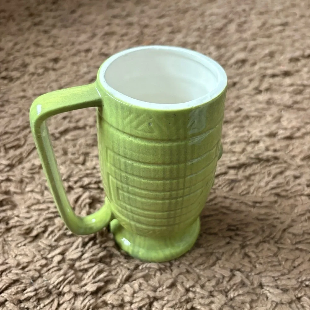 Vintage Westwood Japan Tiki Mug Cup Tiki Bar Green Face